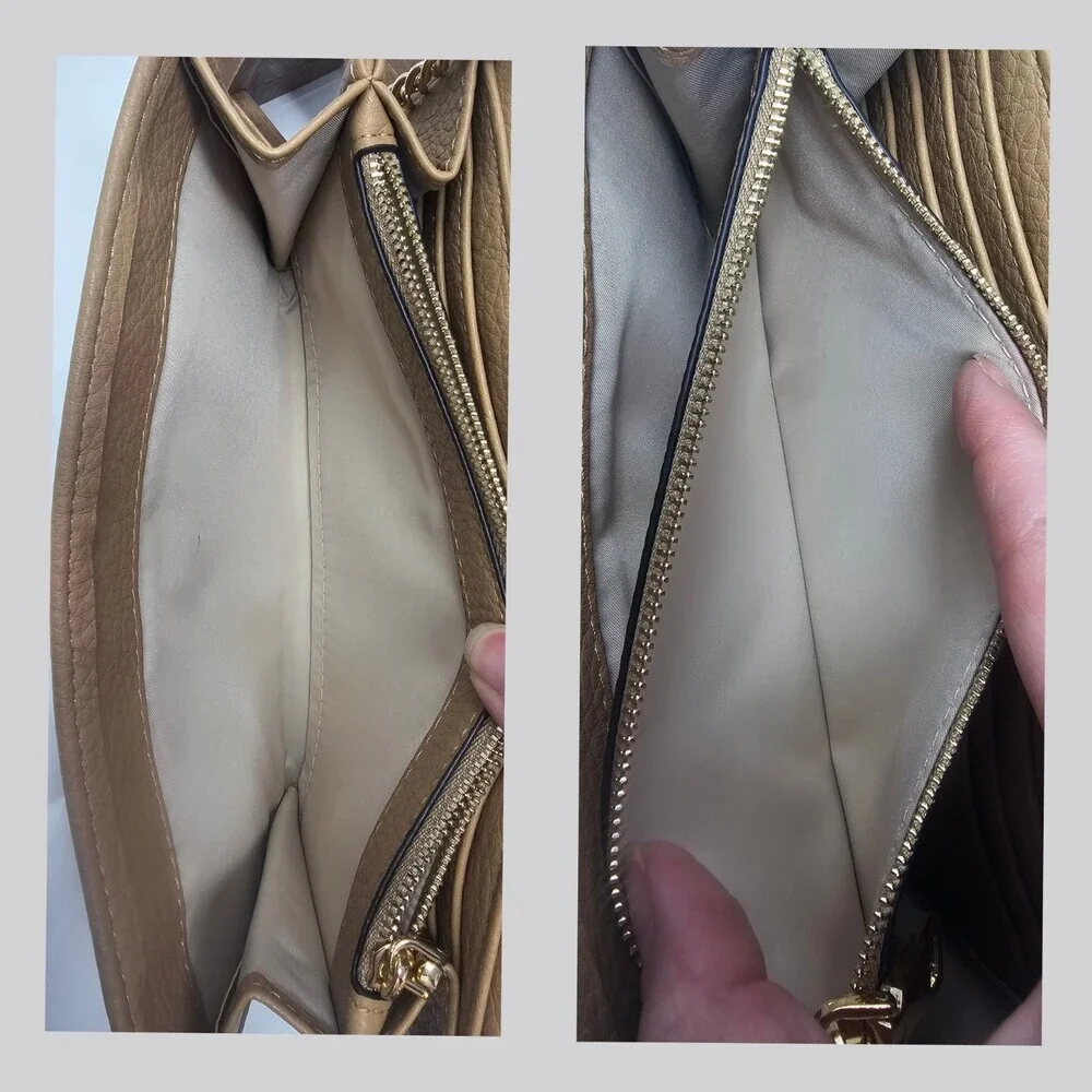 I.N.C. International Concepts Tan Averry Tunnel Convertible Clutch Crossbody